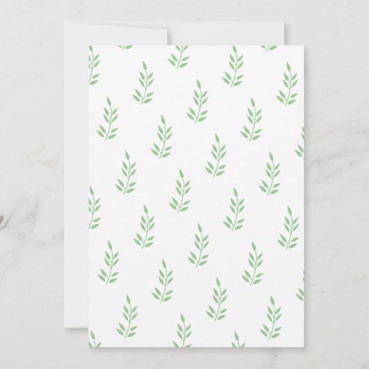 Sage Green Leaf Monogram Minimal Simple Wedding Einladung (Rückseite)