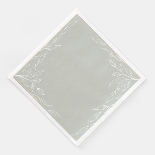 Sage Green Leaf Motif Erntedank Party Serviette (Ecke)