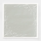 Sage Green Leaf Motif Erntedank Party Serviette (Vorderseite)