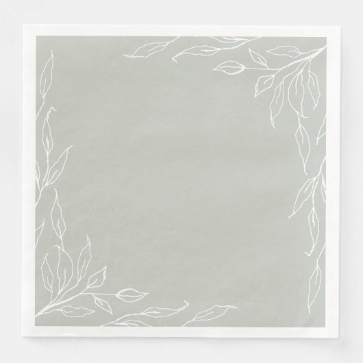Sage Green Leaf Motif Erntedank Party Serviette (Vorderseite)