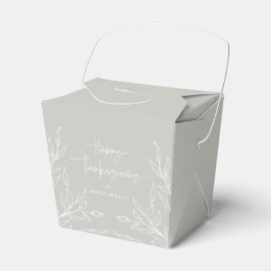 Sage Green Leaf Motif Happy Thanksgiving Geschenkschachtel