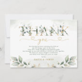 Sage Green Leafy Eucalyptus Wedding Dankeschön Kar Einladung (Vorderseite)