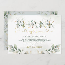 Sage Green Leafy Eucalyptus Wedding Dankeschön Kar Einladung