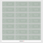 Sage Green Leafy Wappen Monogram Guest Address Aufkleber (Blatt)