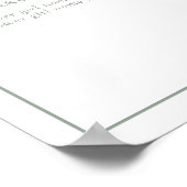 Sage Green Leafy Wappen Monogram Wedding Program Poster (Ecke)