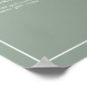 Sage Green Leafy Wappen Monogram Wedding Program Poster (Ecke)