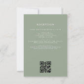 Sage Green Leafy Wappen Monogram Wedding QR Code Einladung (Rückseite)