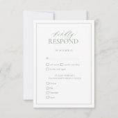 Sage Green Leafy Wappen Monogram Wedding RSVP Card (Rückseite)