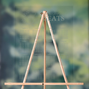 Sage Green Leafy Wappen Monogram Wedding Seating S Acrylschild