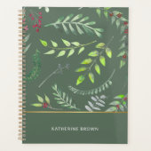 Sage Green Leaves Elegant Pattern Planer (Vorderseite)