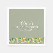 Sage Green Lemon Bridal Shower Party Napkins  Serviette (Vorderseite)