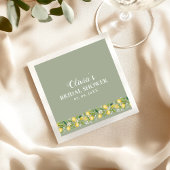 Sage Green Lemon Bridal Shower Party Napkins  Serviette