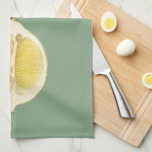 Sage Green & Lemon Script Cooking Individuelle Nam Geschirrtuch (Viertel Falte)