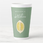 Sage Green & Lemon Script Cooking Individuelle Nam Milchtasse (Vorderseite)