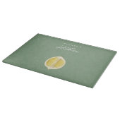 Sage Green & Lemon Script Cooking Individuelle Nam Schneidebrett (Ecke)