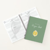 Sage Green & Lemon Script Kochkunst Rezept Notizblock (Innenseite)