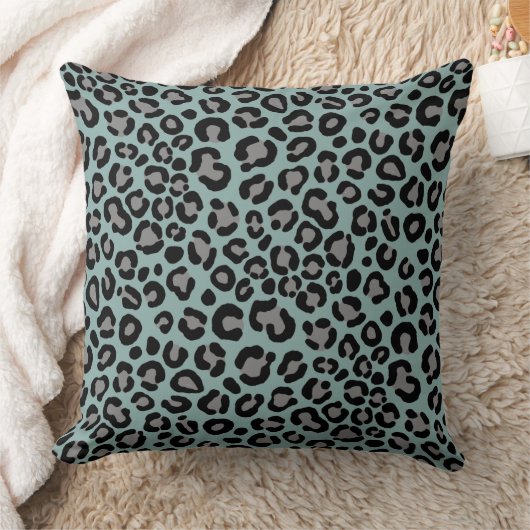 Sage Green Leopard Muster Girly Cheetah Print Kissen (Decke)