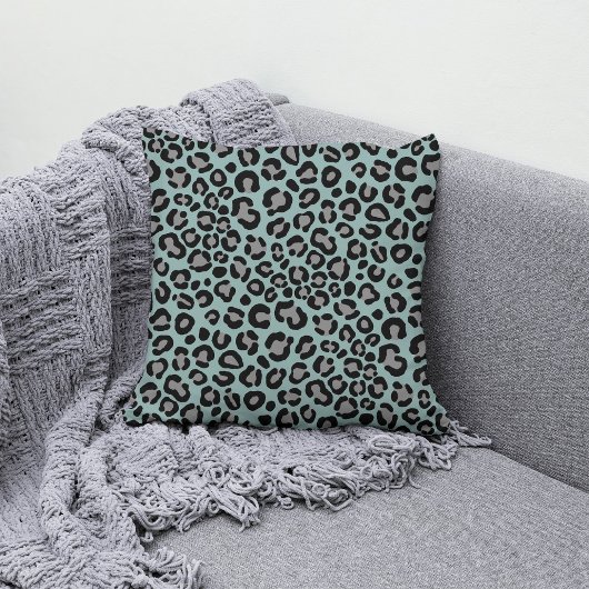 Sage Green Leopard Muster Girly Cheetah Print Kissen