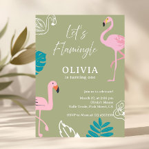 Sage Green Let’s Flamingle Flamingo Geburtstag