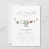 Sage green Let’s Tailgate Football Baby Shower Einladung (Vorderseite)