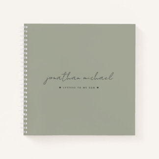 Sage Green Letters to My Son Memory Keepake Notizblock