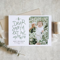 Sage Green Liear Santa Lass Me Erklären Baby Foto