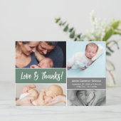 Sage Green Liebe and Danke Fotos Baby Dusche (Stehend Vorderseite)