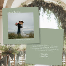 Sage Green Liebe & Danke Foto & Note Wedding