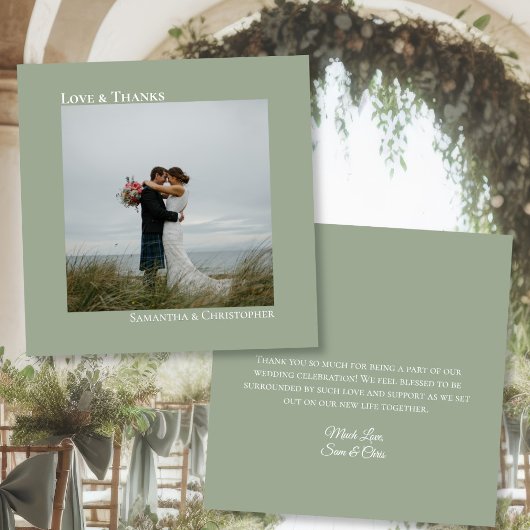 Sage Green Liebe & Danke Foto & Note Wedding