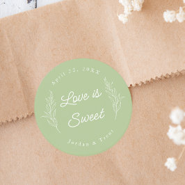 Sage Green Liebe is Sweet Fevor Sticker