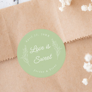 Sage Green Liebe is Sweet Fevor Sticker