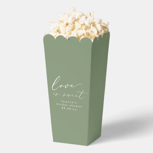Sage Green Liebe ist Sweet Brautparty Popcorn Geschenkschachtel (Geplatzt)