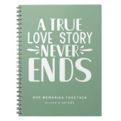 Sage Green Liebe Story endet nie mit Keepake-Noteb Notizblock (Vorderseite)