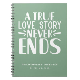 Sage Green Liebe Story endet nie mit Keepake-Noteb Notizblock