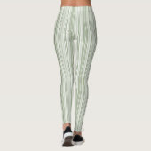 Sage Green (Light, Medium, Dark) and White Striped Leggings (Rückseite)