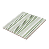 Sage Green (Light, Medium, Dark) and White Stripes Fliese (Seite)