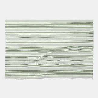 Sage Green (Light, Medium, Dark) and White Stripes Geschirrtuch