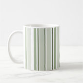 Sage Green (Light, Medium, Dark) and White Stripes Kaffeetasse (Links)