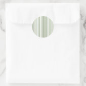 Sage Green (Light, Medium, Dark) and White Stripes Runder Aufkleber (Tasche)