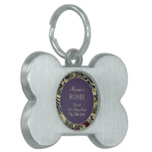 Sage Green & Lila Botanisches Personalisiertes Sil Tiermarke