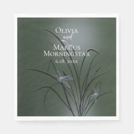 Sage Green Lila Dragonfly Serviette