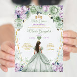 Sage Green Lila Mis Quince 15 Anos Crown Einladung<br><div class="desc">Quinceañera Sage Green Lila Gold Crown Einladung Mis Quince 15 Anos,  16. Geburtstag, </div>