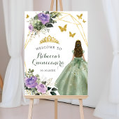 Sage Green Lila Princess Quinceañera Willkommen Poster