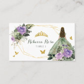 Sage Green Lila Quinceañera Platzkarte (Rückseite)