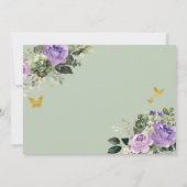 Sage Green Lila Quinceañera Save the Date Einladung (Rückseite)