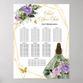 Sage Green Lila Quinceañera Seekartenzeichen Poster (Vorne)