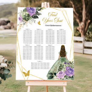 Sage Green Lila Quinceañera Seekartenzeichen Poster