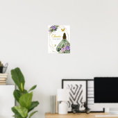 Sage Green Lila Quinceañera Snacks Sign Poster (Heimbüro)