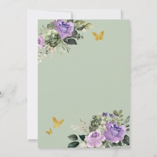 Sage Green Lilac 15 Años Save the Date Kalender Einladung (Rückseite)