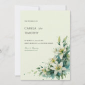 Sage Green Lily of the Valley Floral Wedding Einladung (Vorderseite)